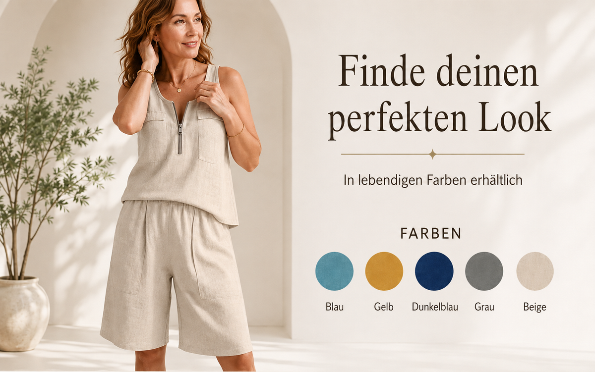 Damisha | Ensemble sans manches avec demi-zip et shorts