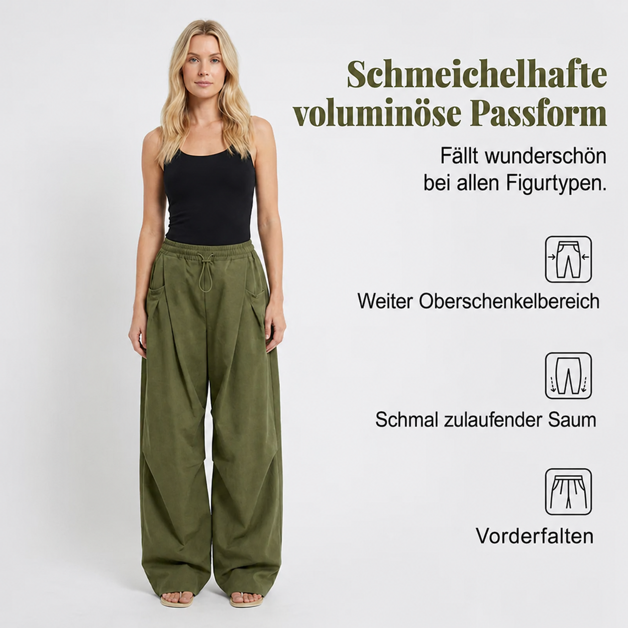 Taviana | Pantalon Harem Volumineux avec Plis