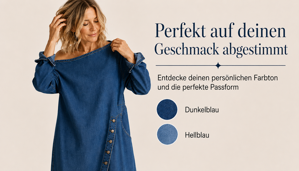 Irmelin | Robe midi en denim sans épaules avec boutons latéraux