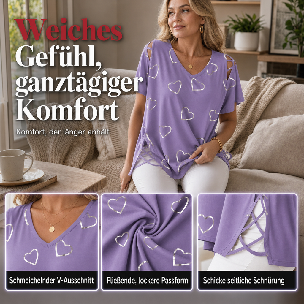Sorella | T-shirt décontracté avec imprimé cœur pour le quotidien