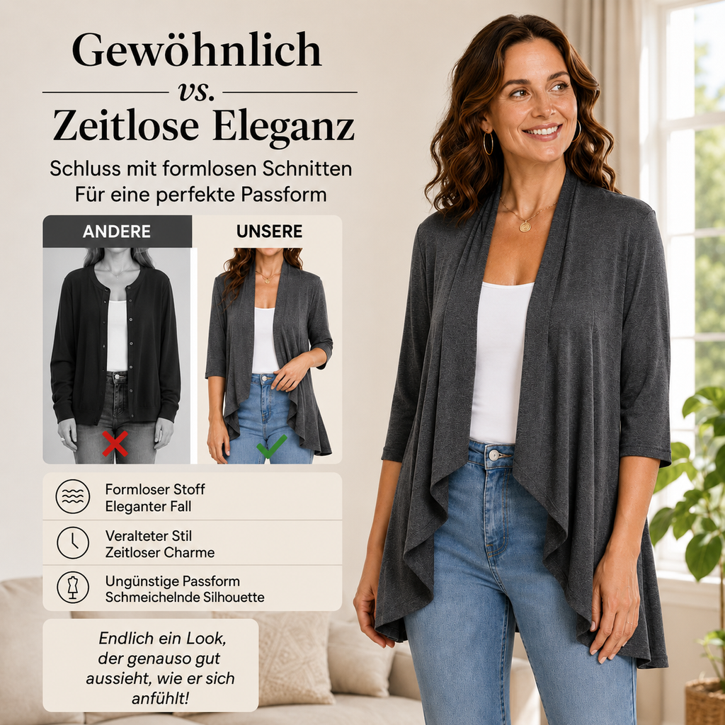 Rassel | Cardigan ouvert élégant avec des manches trois-quarts