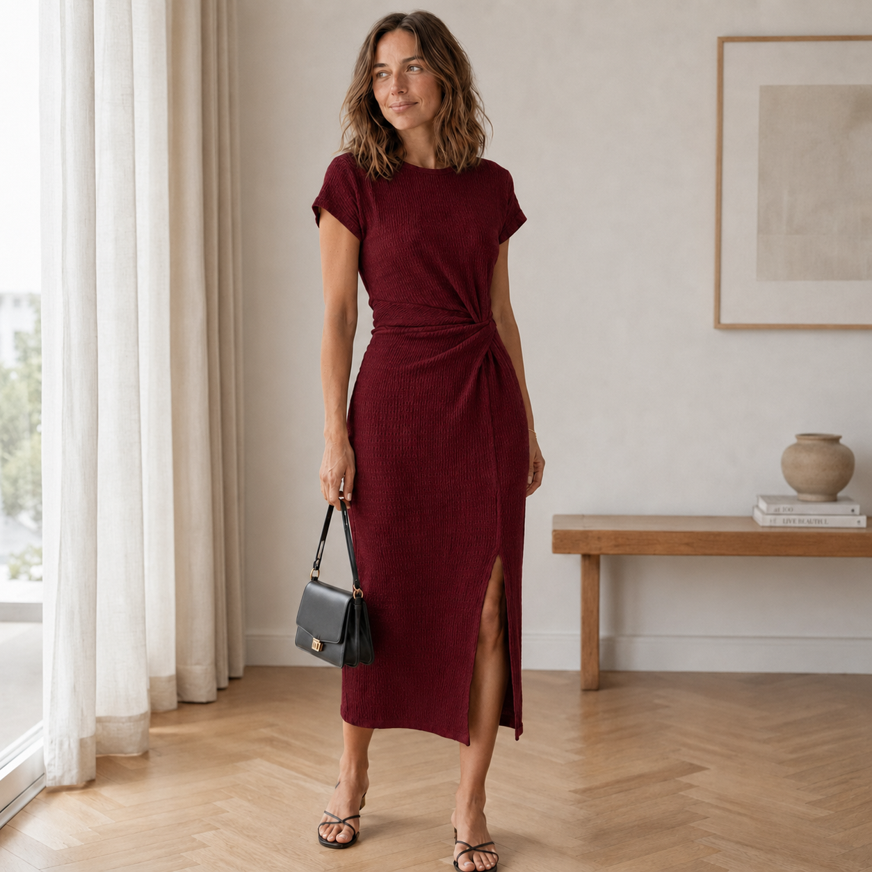 Almathy | Robe midi nouée avec fente latérale