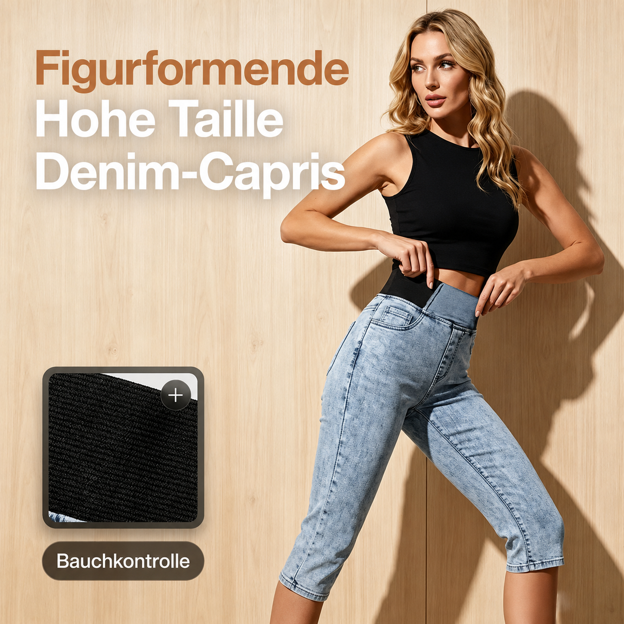 Raiya | Jeans Capri taille haute slim
