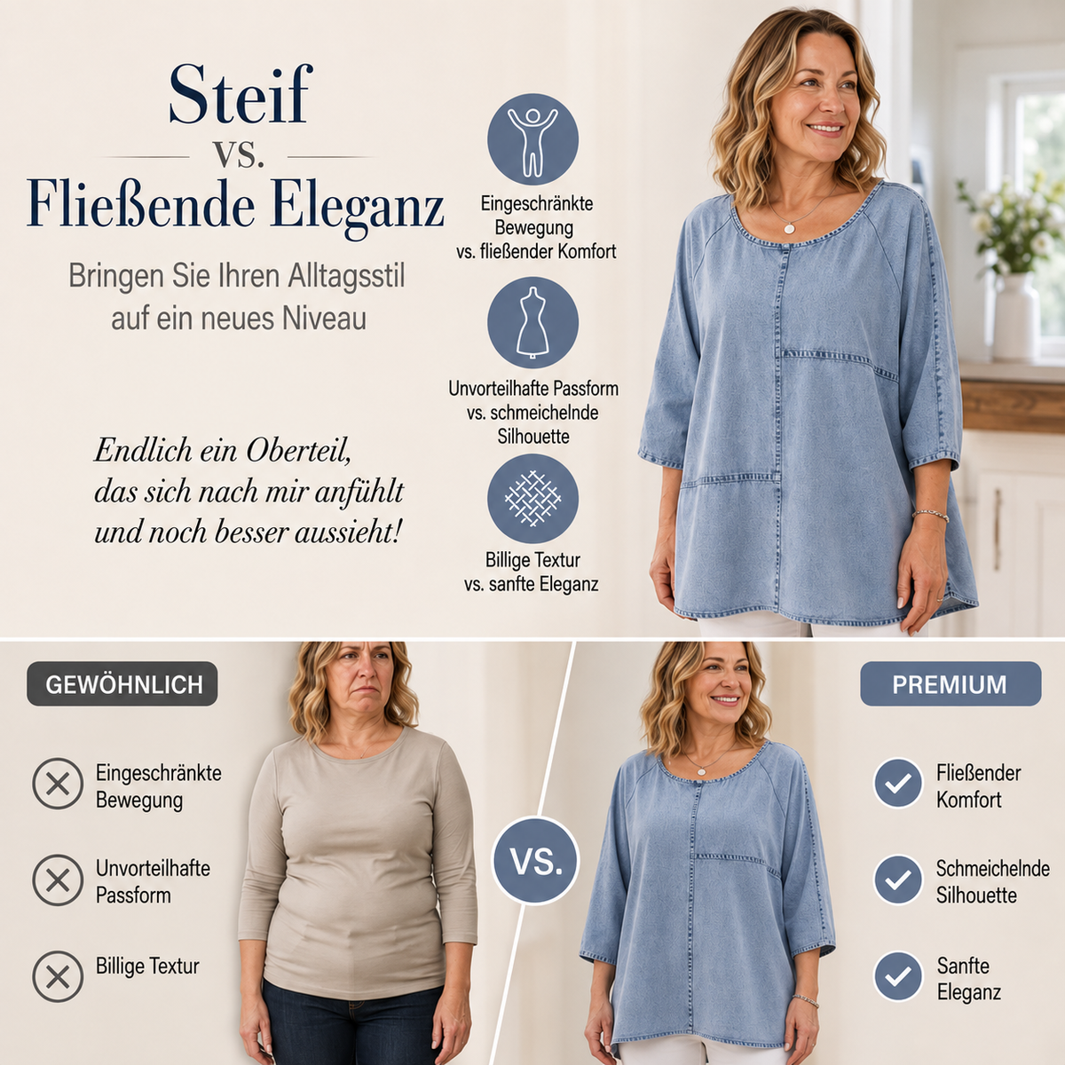 Eroucel | Chemise patchwork décontractée en denim