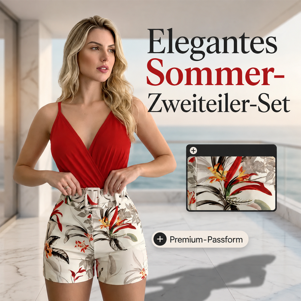 Gramella | Ensemble tropical à deux pièces avec décolleté en V