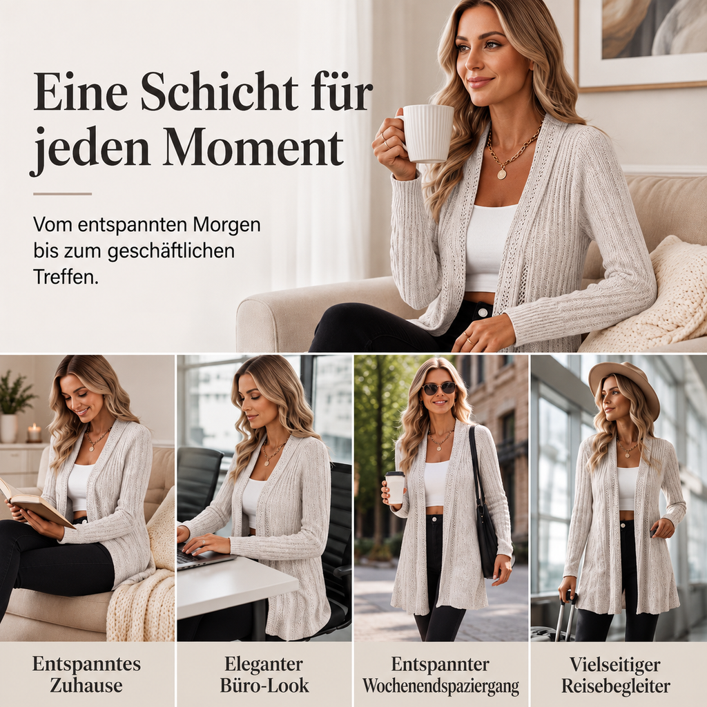 Aichaa | Élégant long cardigan pour femmes avec devant ouvert