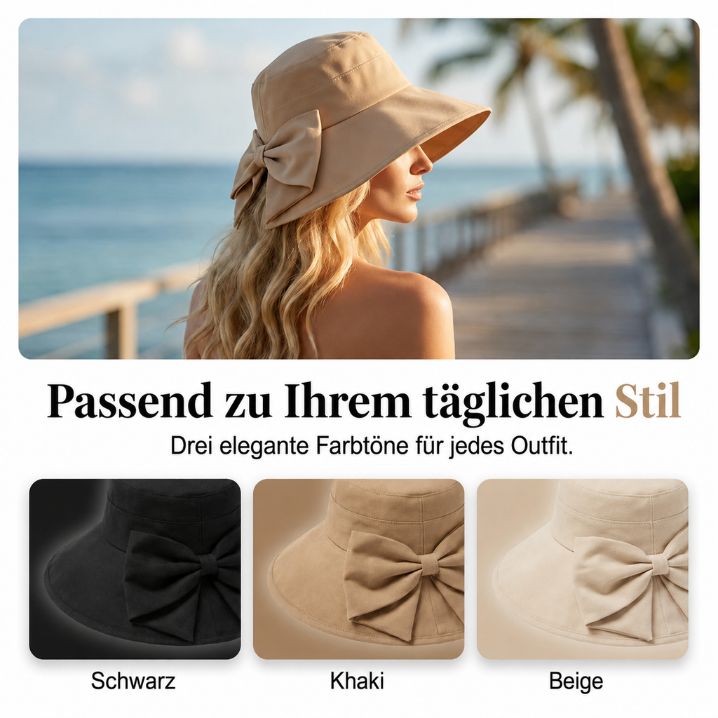 Ecedda | Chapeau de soleil pour femmes avec large bord et nœud