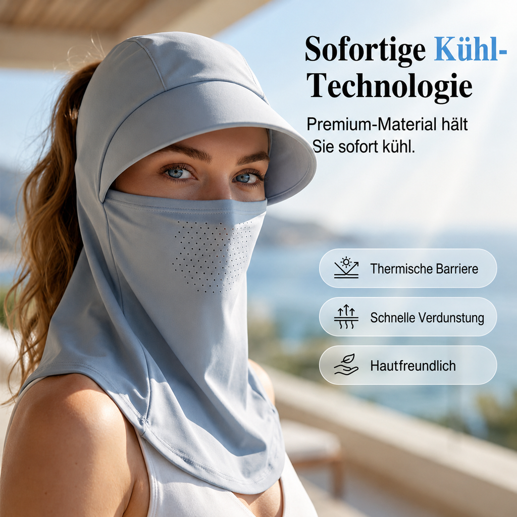 Solvessa | Chapeau de protection solaire respirant avec protection du visage