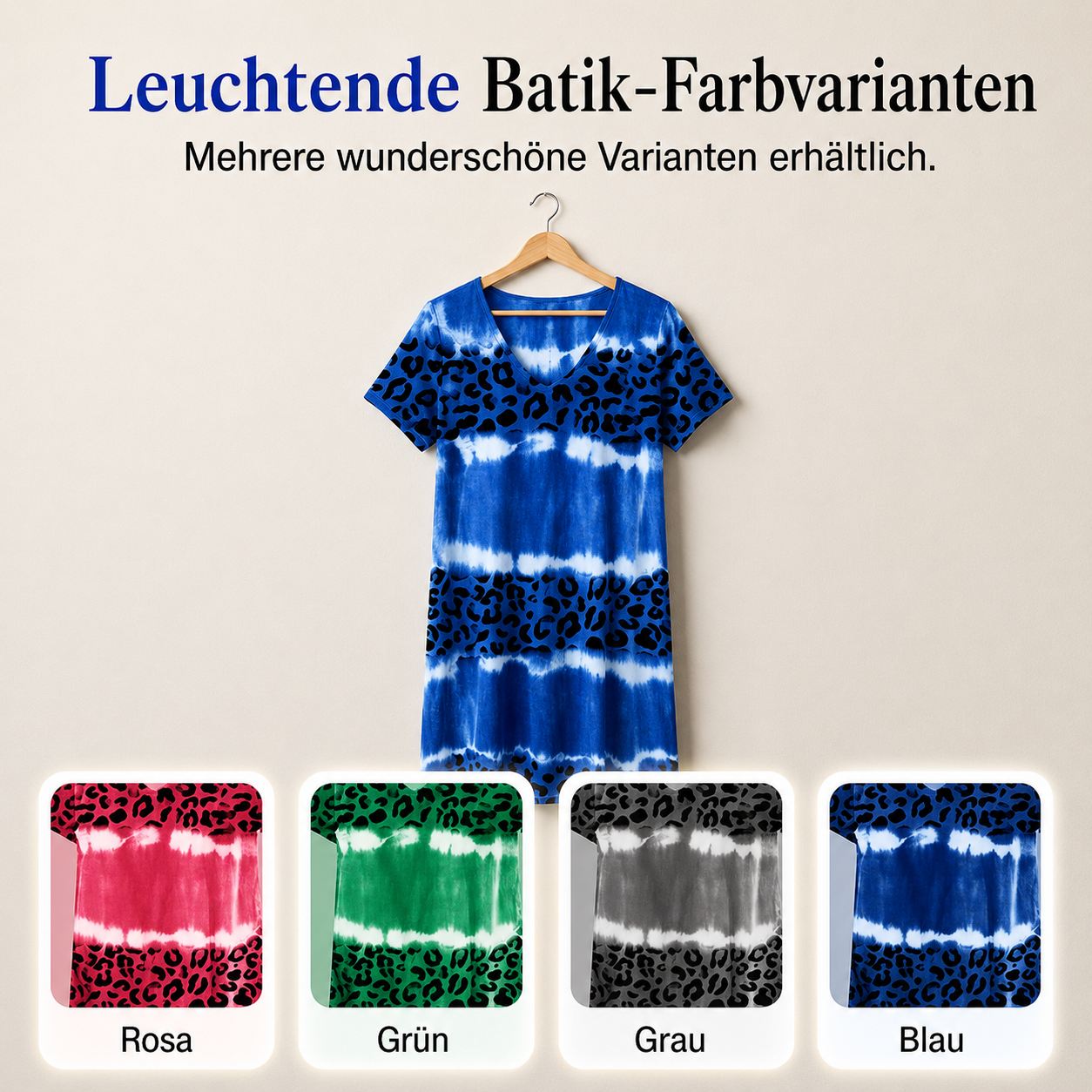 Kalissa | Robe de resort légère avec imprimé léopard tie-dye et décolleté en V