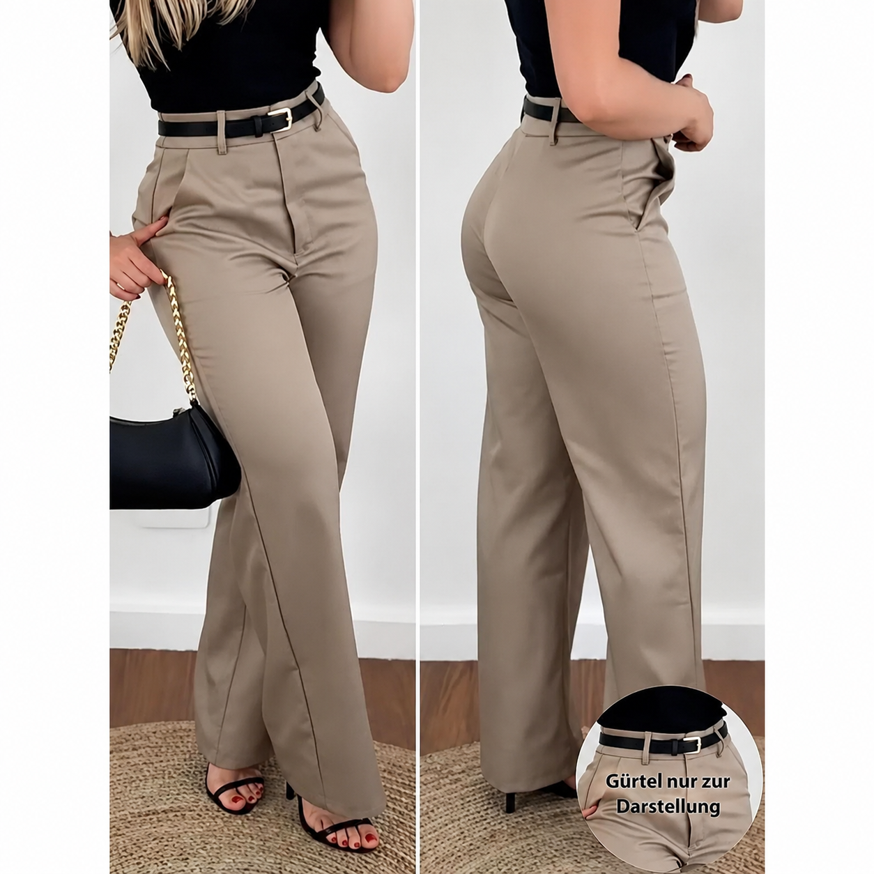 Claerra | Pantalon taille haute sculptant avec jambe large