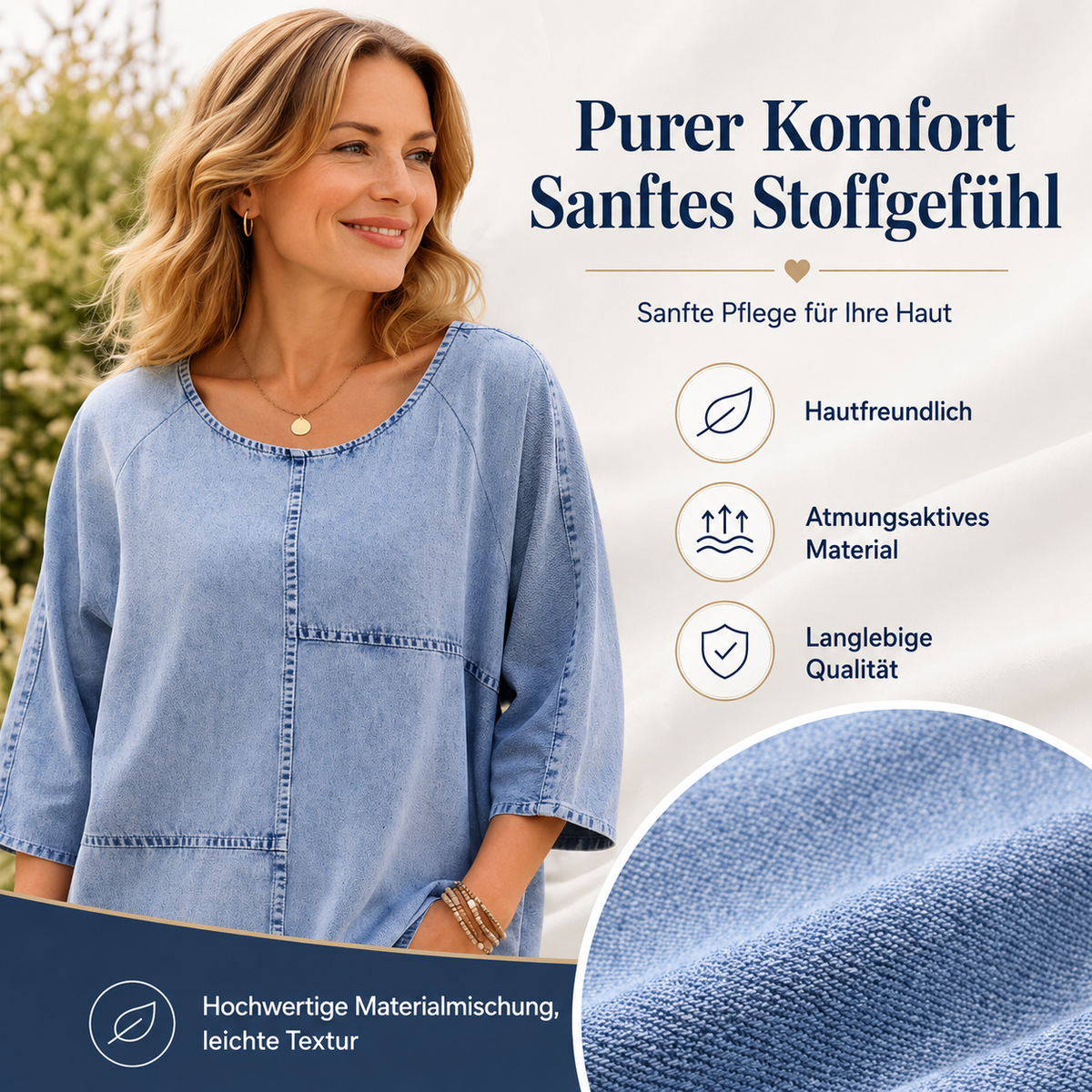 Eroucel | Chemise patchwork décontractée en denim