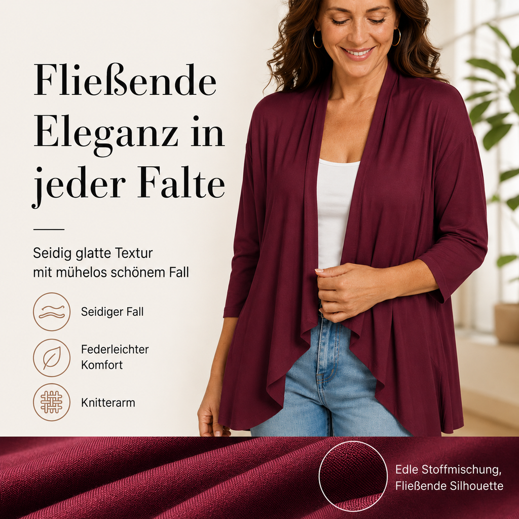 Rassel | Cardigan ouvert élégant avec des manches trois-quarts