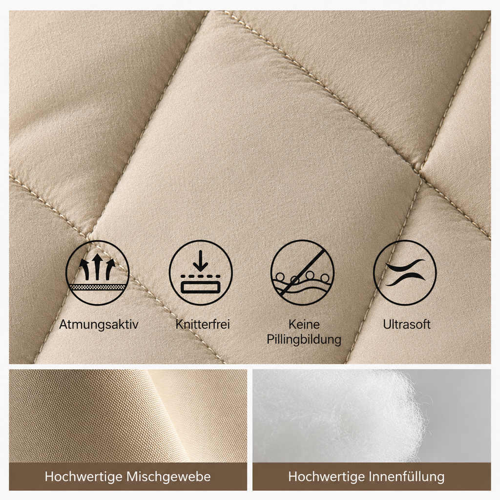 Myve | Veste d'hiver pour femmes avec design matelassé et manches en tricot torsadé