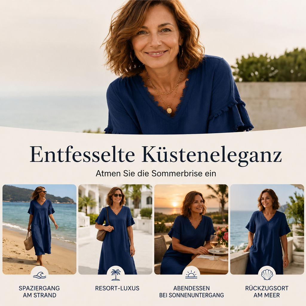 Bruhildda | Robe bohème en coton avec des détails à franges