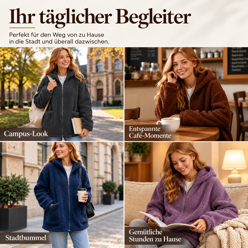 Lovina | Veste de loisirs chaude pour femmes avec capuche et fermeture éclair