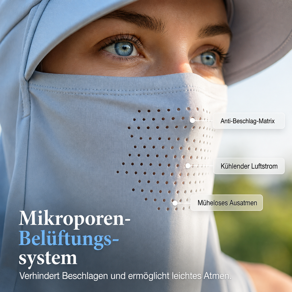 Solvessa | Chapeau de protection solaire respirant avec protection du visage