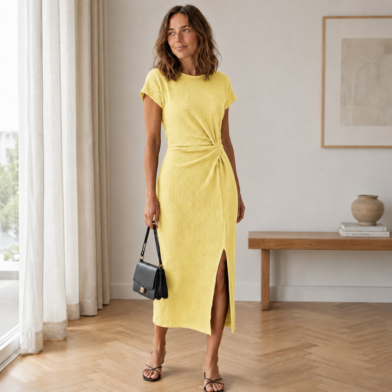 Almathy | Robe midi nouée avec fente latérale