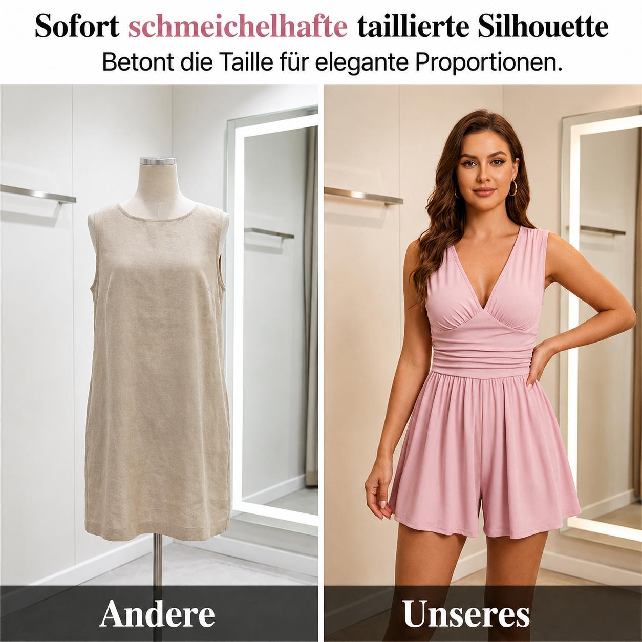 Sanbeia | Combinaison sans manches avec taille plissée