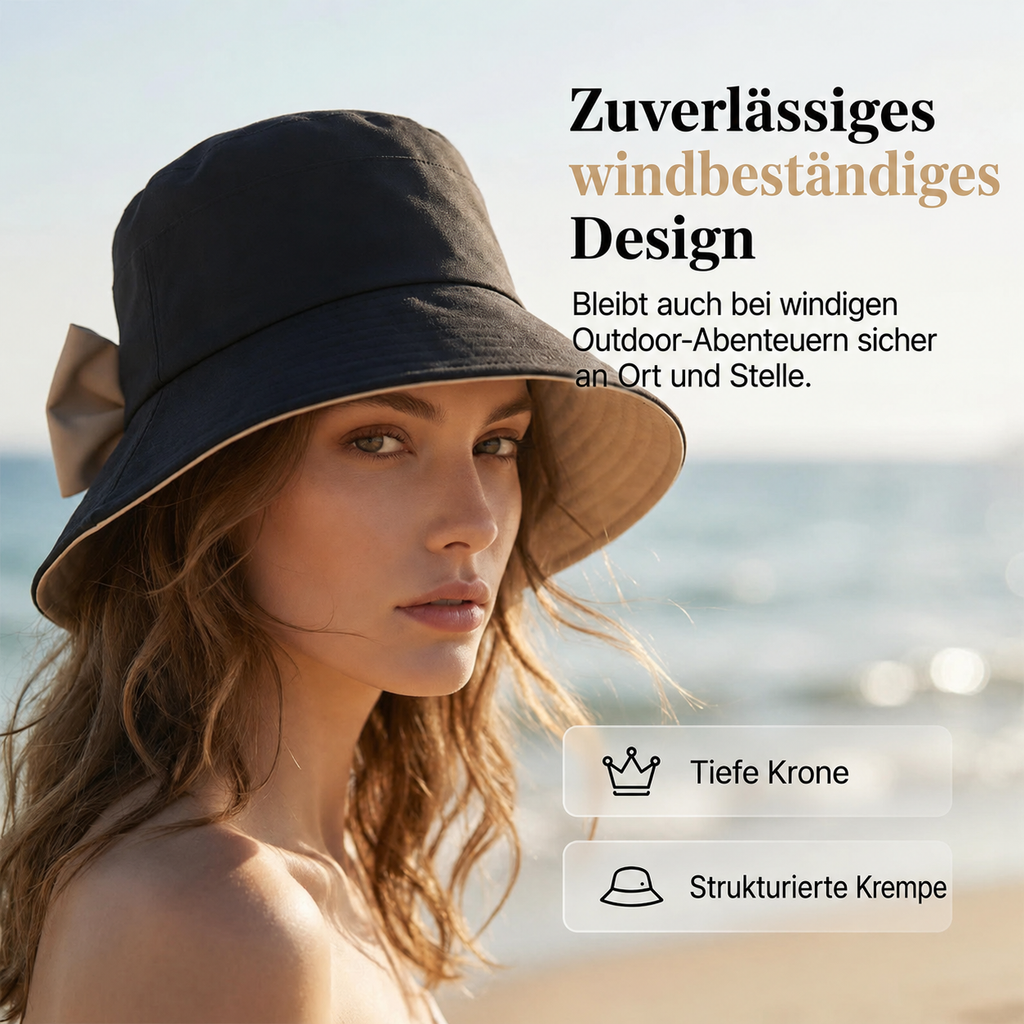 Ecedda | Chapeau de soleil pour femmes avec large bord et nœud