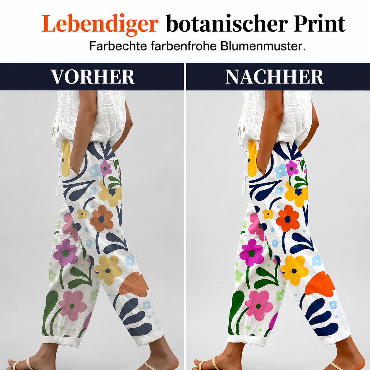 Vianee | Pantalon de loisirs respirant avec motif floral