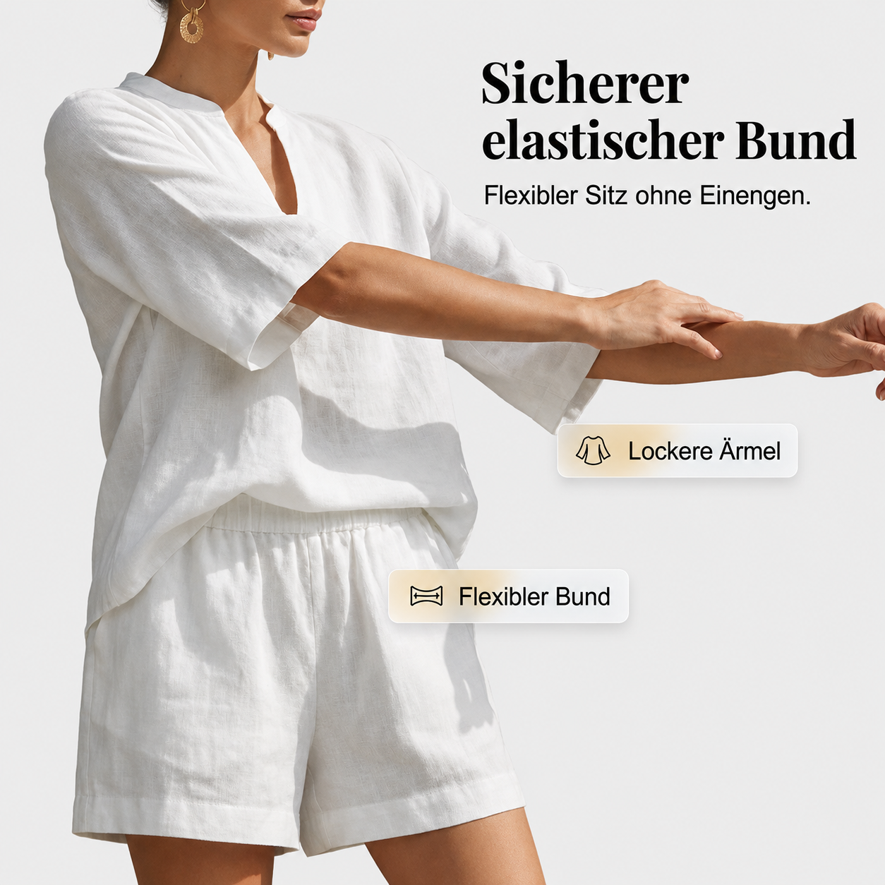 Aaleigha | Ensemble de shorts léger avec blouse à décolleté en V