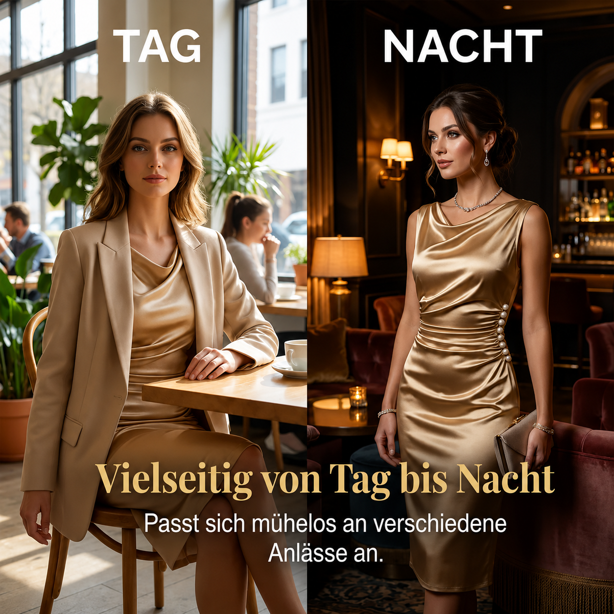 Thylla | Robe de soirée ajustée avec col en cascade