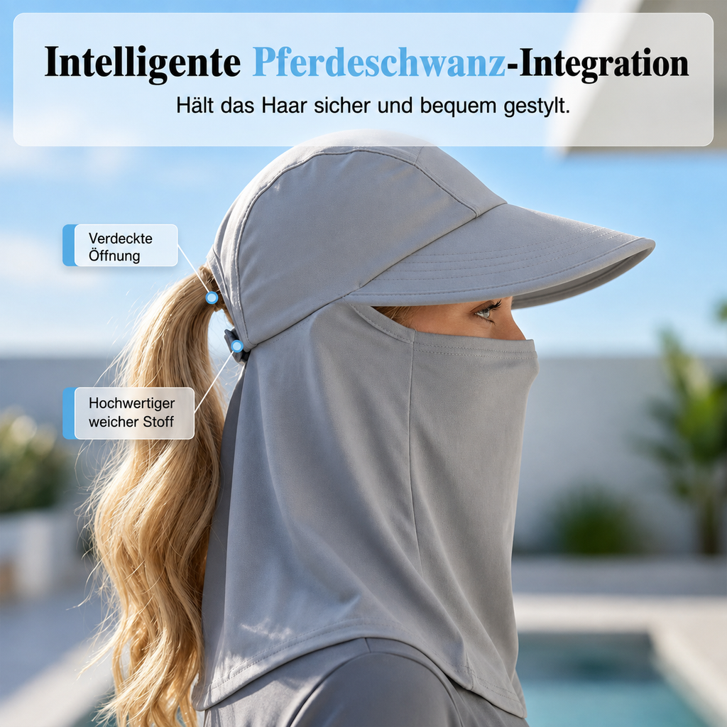Solvessa | Chapeau de protection solaire respirant avec protection du visage