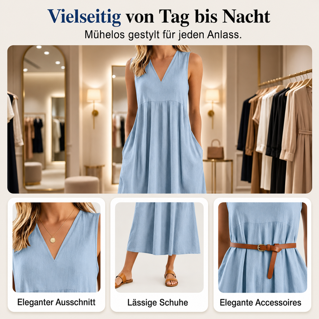 Roxyl | Robe midi sans manches avec jupe évasée