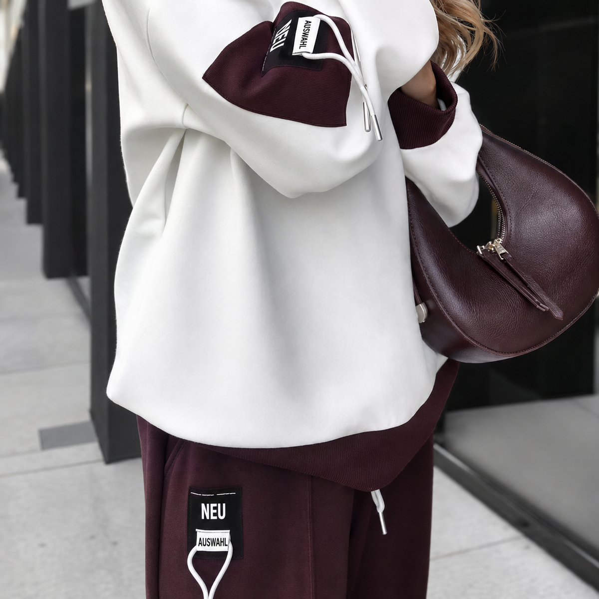 Yully | Ensemble décontracté à blocs de couleurs avec pull et jogging