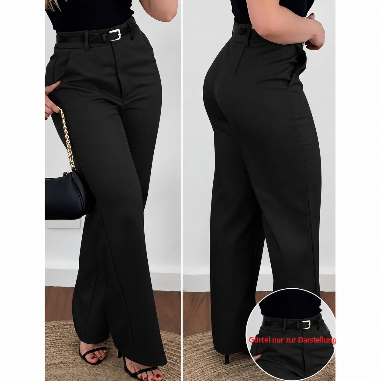 Claerra | Pantalon taille haute sculptant avec jambe large