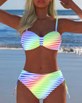 Luereda | Ensemble de bikini coloré avec motif rayé