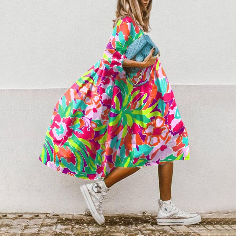 MW | Robe midi imprimée en A
