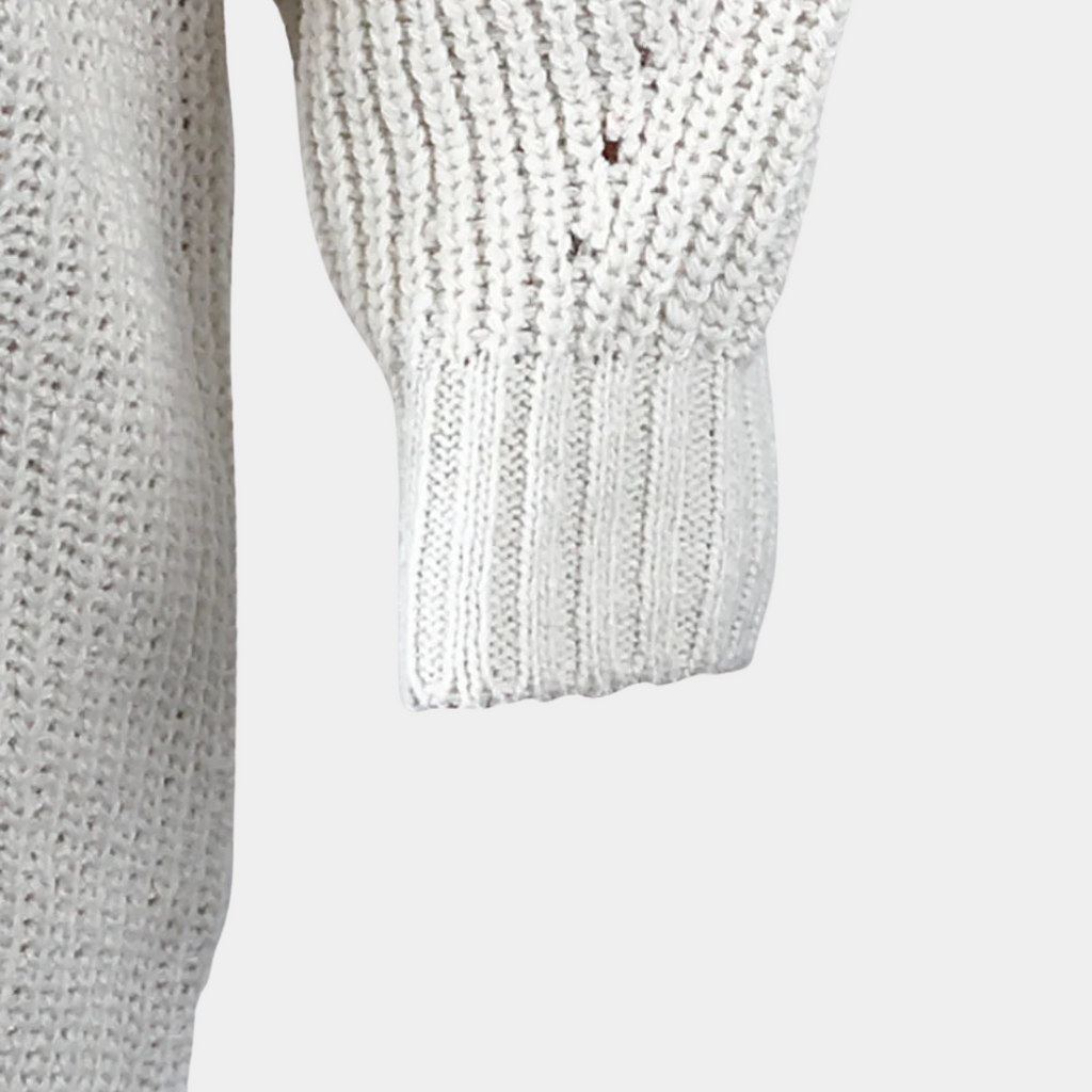 Pull Oversize Femme en Maille avec Bords Côtes