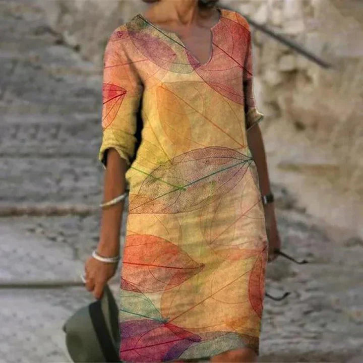 MW | Robe midi imprimée avec décolleté en V