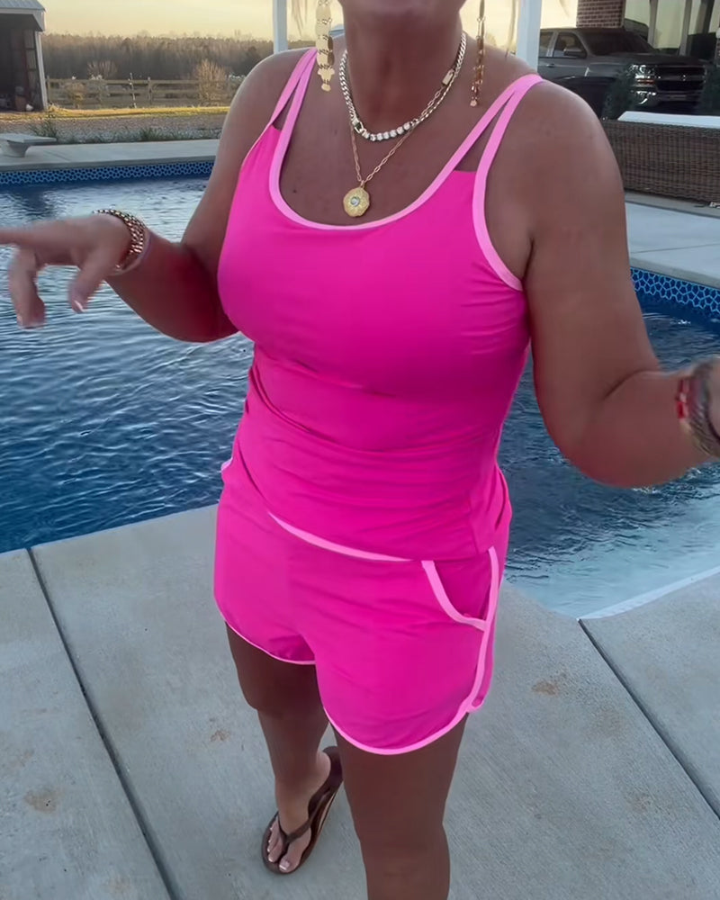 Cybella | Tankini moderne avec garniture bicolore