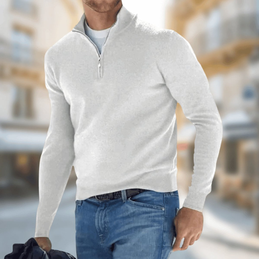 Jonas | Pull en Tricot Moderne avec Fermeture Éclair Quart