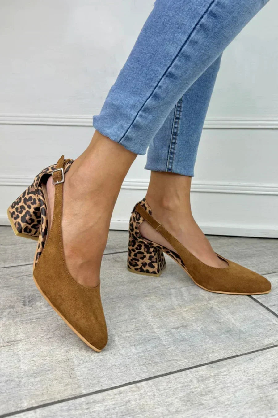 ESCARPINS SLINGBACK EN IMPRIMÉ LEOPARD