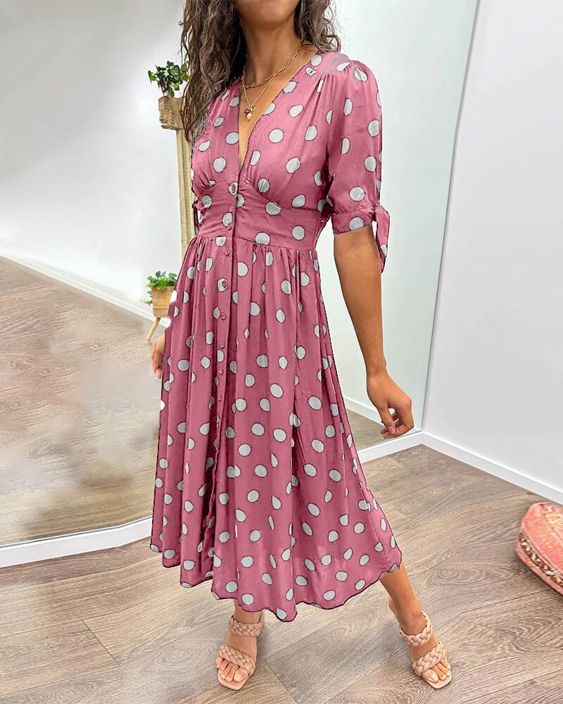 Bellamy - Robe à décolleté en V avec pois