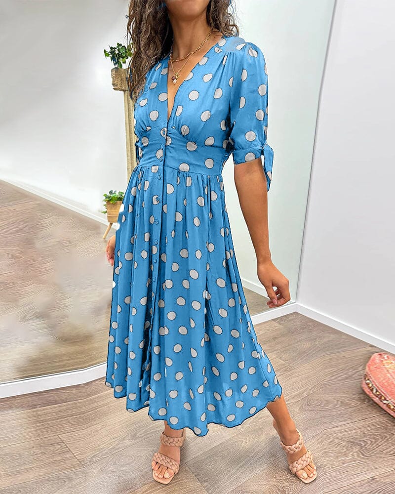 Bellamy - Robe à décolleté en V avec pois