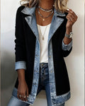 Manteau en Patchwork avec Revers