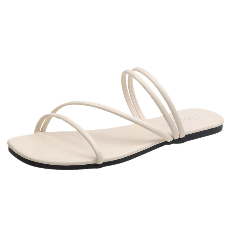 Sandales à brides minimalistes tendance pour femmes R&B