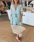 Isabella | Robe Midi à Imprimé Bohème avec Franges