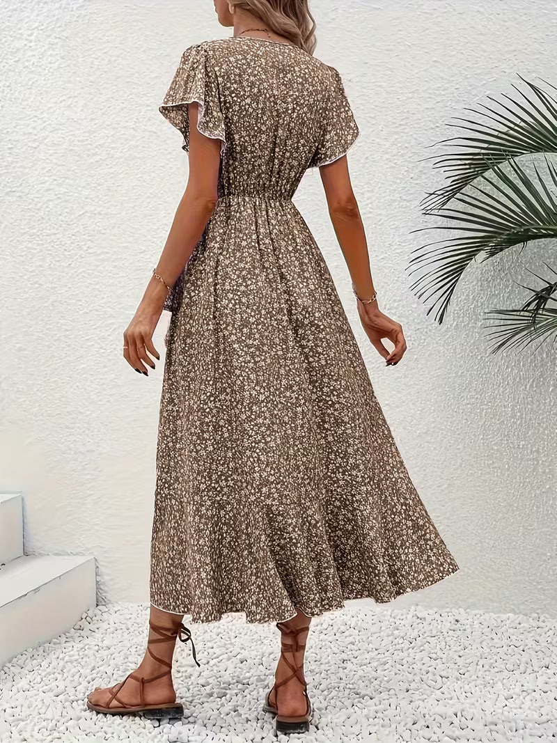Elara | Robe portefeuille fluide et évasée
