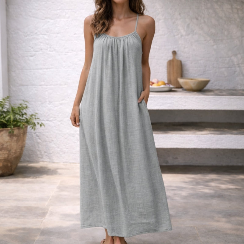 Robe Maxi Dos Nu à Bretelles Réglables pour Femme | Idéale pour les Journées Estivales et les Sorties Décontractées