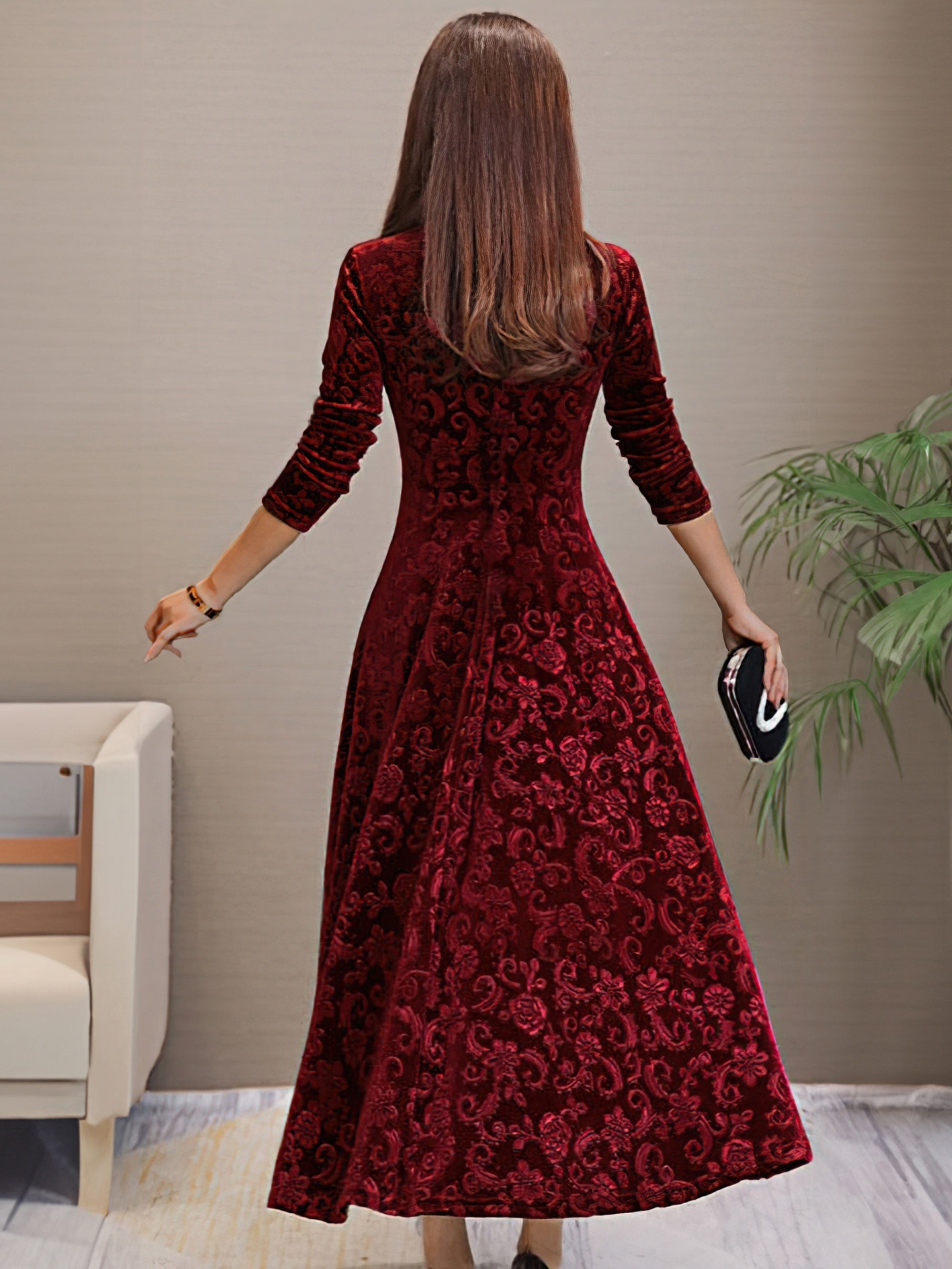 Nancy | Robe de fête en velours luxueux