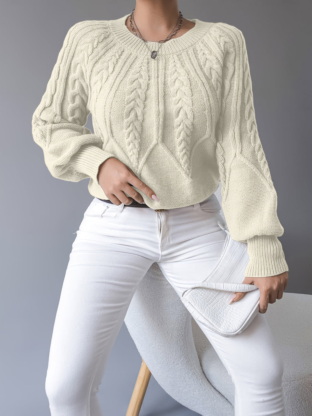 Louise - Pull Oversized Élégant en Câble