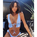 Ensemble bikini femme à volants avec décolleté plongeant R&B