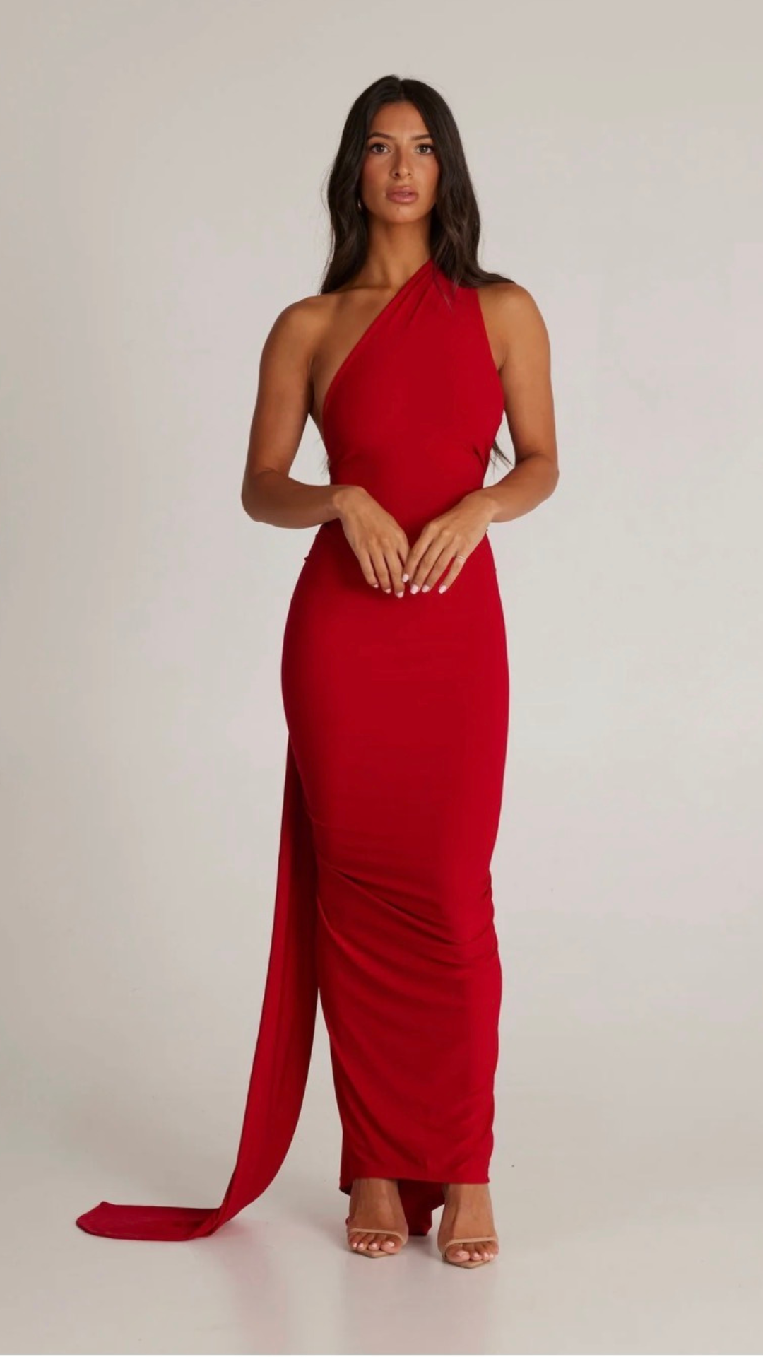 Yariela | Robe Maxi en Velours Élégante avec Traîne Latérale