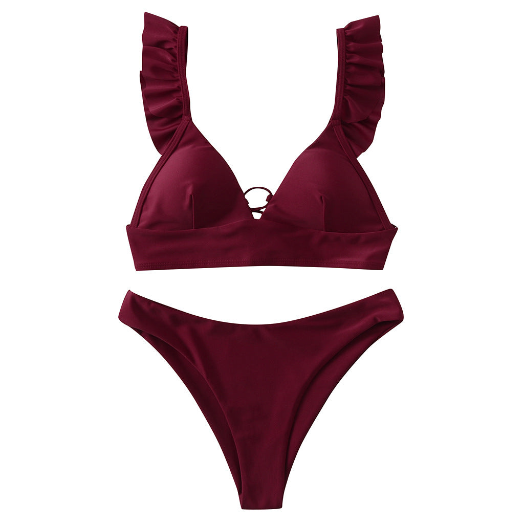 Bikini triangle pour femmes avec bretelles ajustables et design galaxie frappant R&B