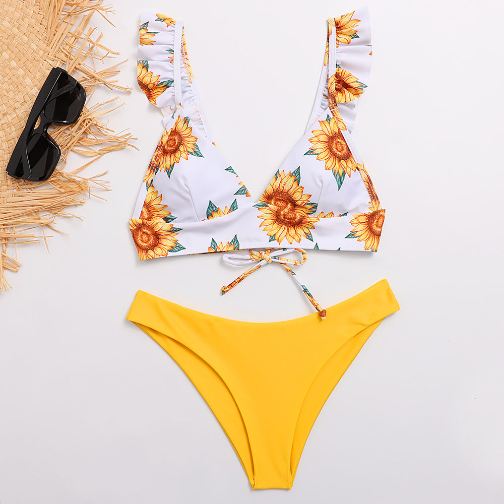 Bikini triangle pour femmes avec bretelles ajustables et design galaxie frappant R&B